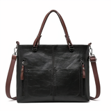 Leren schoudertas met vintage design en duurzaam materiaal