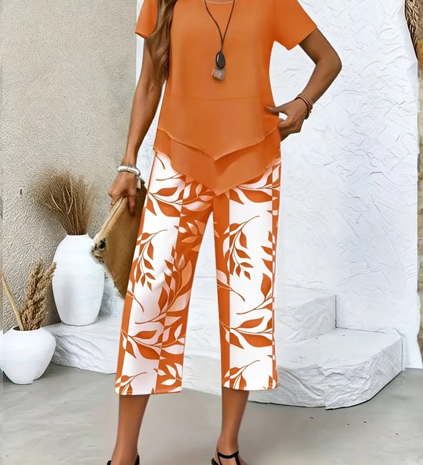 Elena | Elegante Tweedelige Set met Printbroek