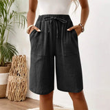 Linnen short met katoenmix voor een casual zomerlook