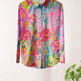 Blouse met kleurrijke print en duurzame pasvorm