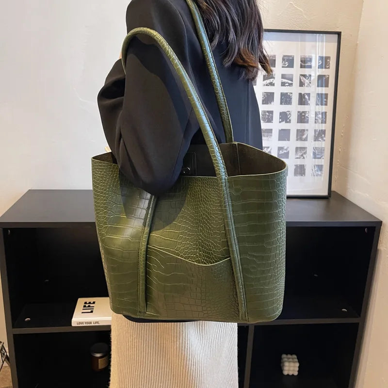 Florence | Vintage schoudertas met krokodillenprint en luxe uitstraling