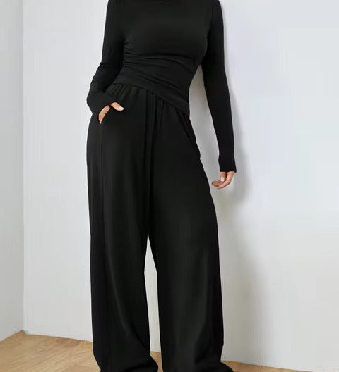 Hattie | Set met fitted top en wijde broek voor elegante veelzijdigheid