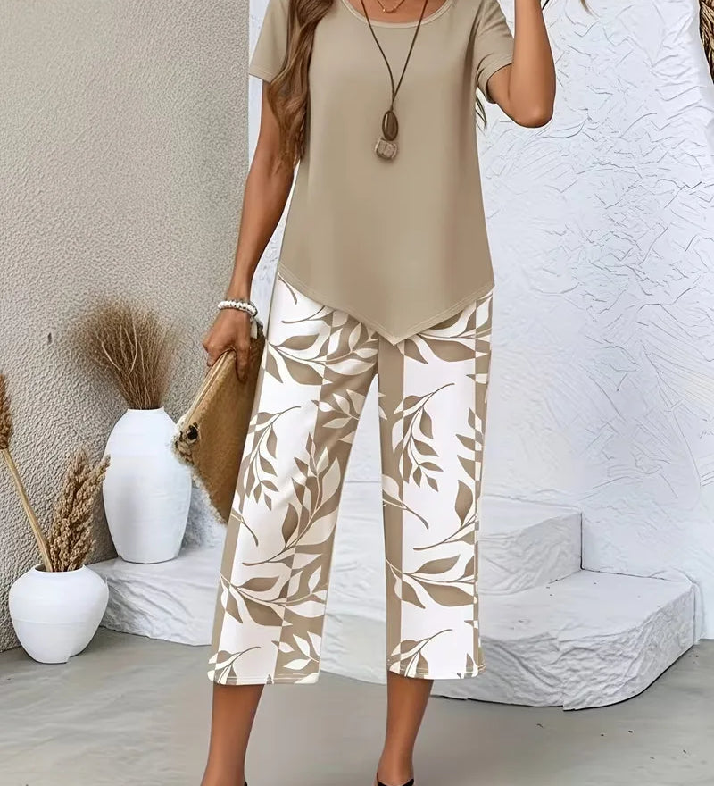 Elena | Elegante Tweedelige Set met Printbroek