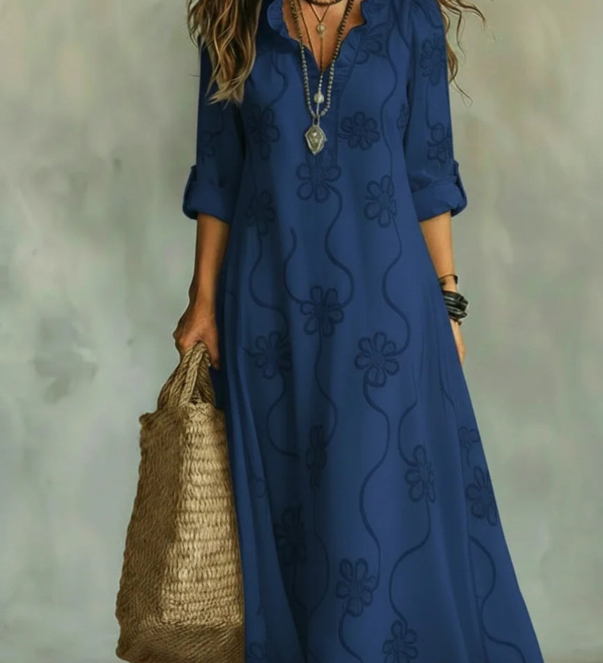 Rosalie | Zwierige Maxi Jurk met Elegante Details
