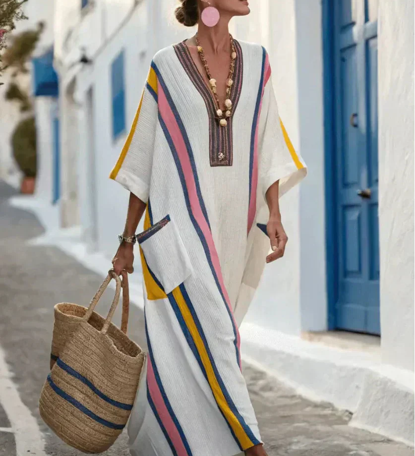 Maxi zomerjurk met flatterende pasvorm en moeiteloze elegantie