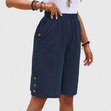 Shorts met hoge taille en comfortabele pasvorm voor elke dag
