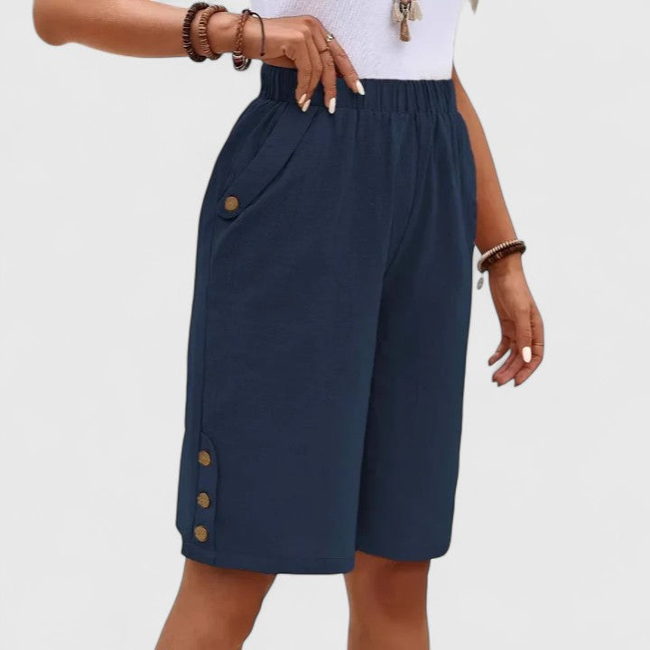 Shorts met hoge taille en comfortabele pasvorm voor elke dag
