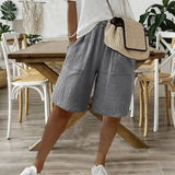 Linnen short met katoenmix voor een casual zomerlook