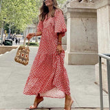 Scarlette | Boheemse jurk met V-hals en pofmouwen voor een vrije zomerlook