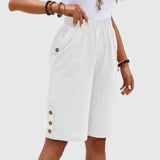 Shorts met hoge taille en comfortabele pasvorm voor elke dag