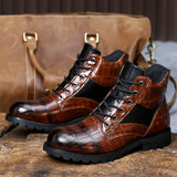 Laarzen met croco-reliëf en elegante hak voor stijlvolle looks
