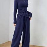 Hattie | Set met fitted top en wijde broek voor elegante veelzijdigheid