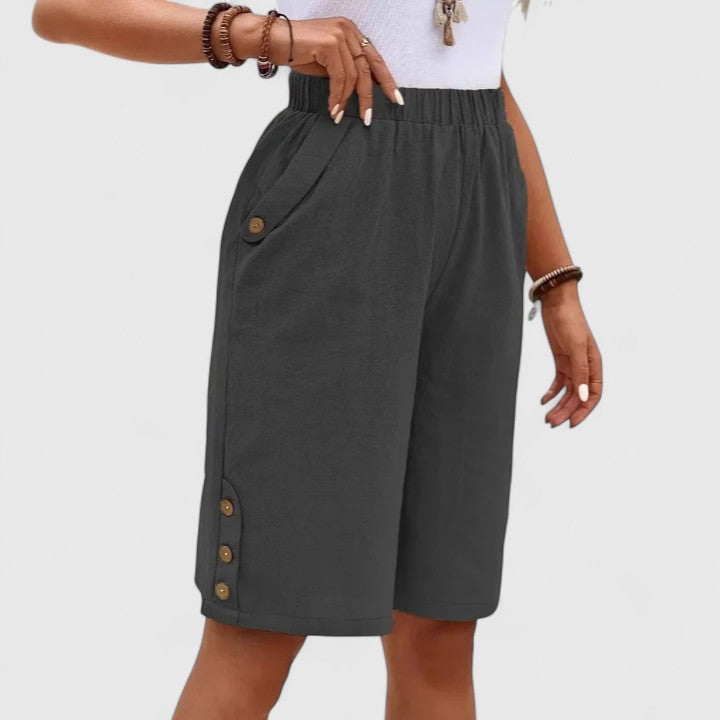 Shorts met hoge taille en comfortabele pasvorm voor elke dag