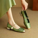 Bandschoenen met pareldetail en glanzende afwerking