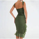 Liane | Midi jurk met ruches en tijdloze elegantie