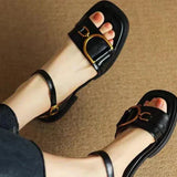 Sandalen met gesp en vierkante neus voor dagelijks comfort