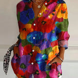 Blouse met kleurrijke print en duurzame pasvorm