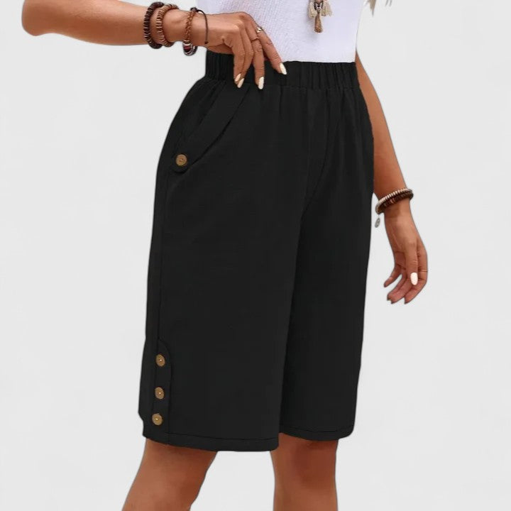 Shorts met hoge taille en comfortabele pasvorm voor elke dag