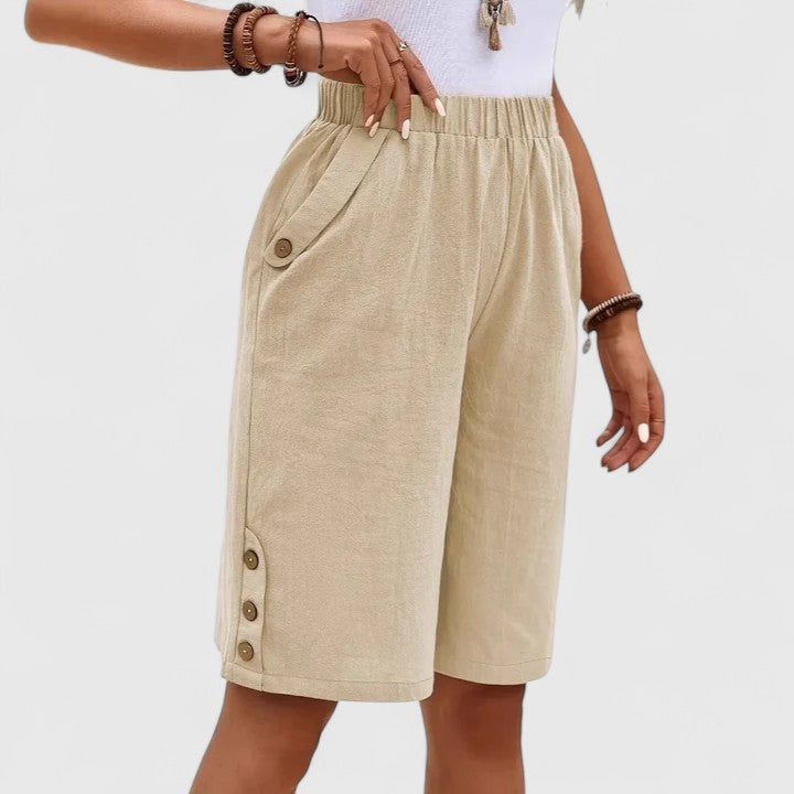 Shorts met hoge taille en comfortabele pasvorm voor elke dag