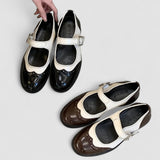 Mary Jane Schoenen met verstelbare band en premium leer