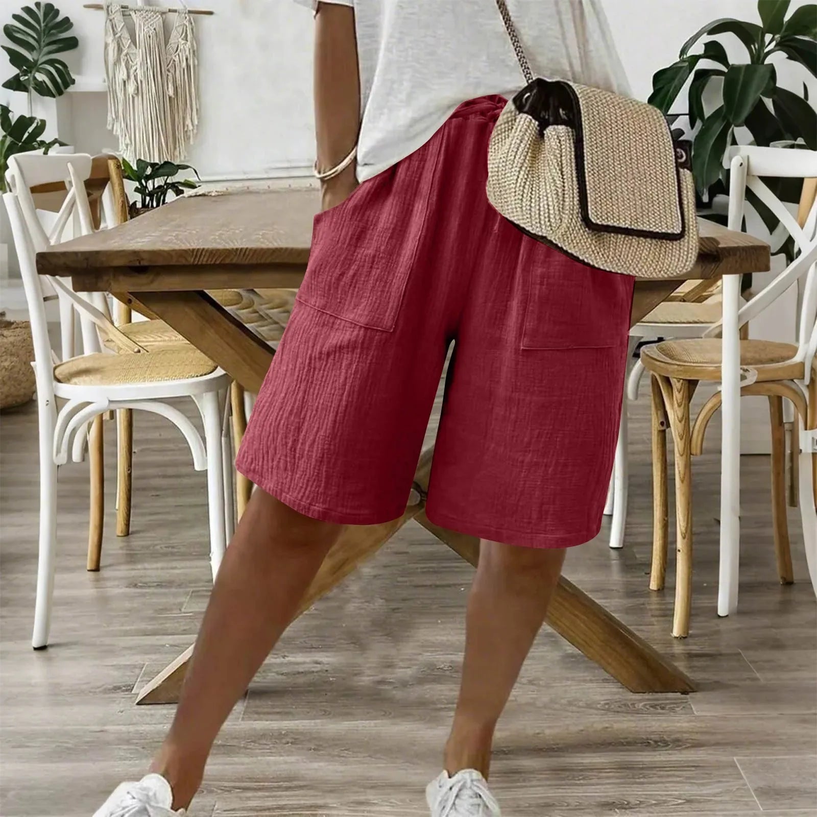 Linnen short met katoenmix voor een casual zomerlook