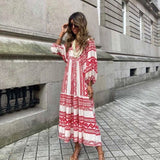 Scarlette | Boheemse jurk met V-hals en pofmouwen voor een vrije zomerlook
