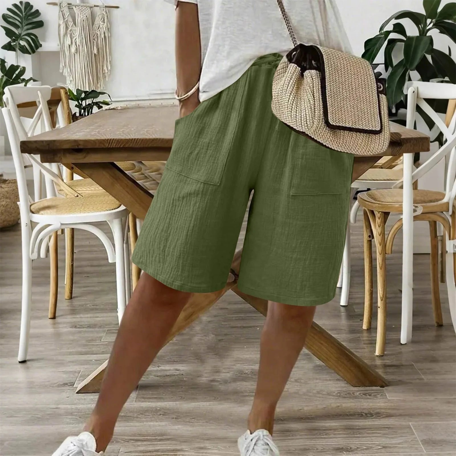 Linnen short met katoenmix voor een casual zomerlook