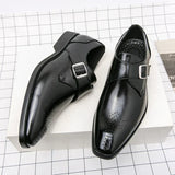 Klassieke herenschoenen met monk strap en geperforeerde details