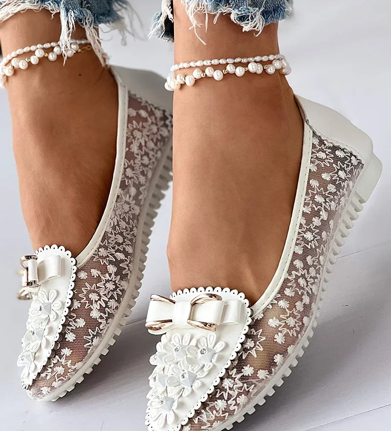 Orthopedische ballerina's met pijnverlichting en bloemdesign
