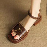 Sandalen met gesp en vierkante neus voor dagelijks comfort