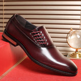 Oxford schoenen van echt leer met zijveters en handwerk