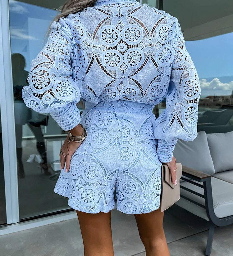 Chloe | Kanten set met romantische details en verfijnde uitstraling