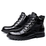 Laarzen met croco-reliëf en elegante hak voor stijlvolle looks