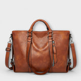 Leren Tote Bag met ruim design voor dagelijks gebruik