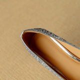 Glitter Pumps met kristallen gesp en comfortabele blokhak