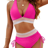 Sophie | High-waist bikini met kleurrijke tailleband