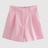 Léonie | Elegante High-Waist Short met Plooien