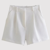 Léonie | Elegante High-Waist Short met Plooien