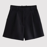Léonie | Elegante High-Waist Short met Plooien