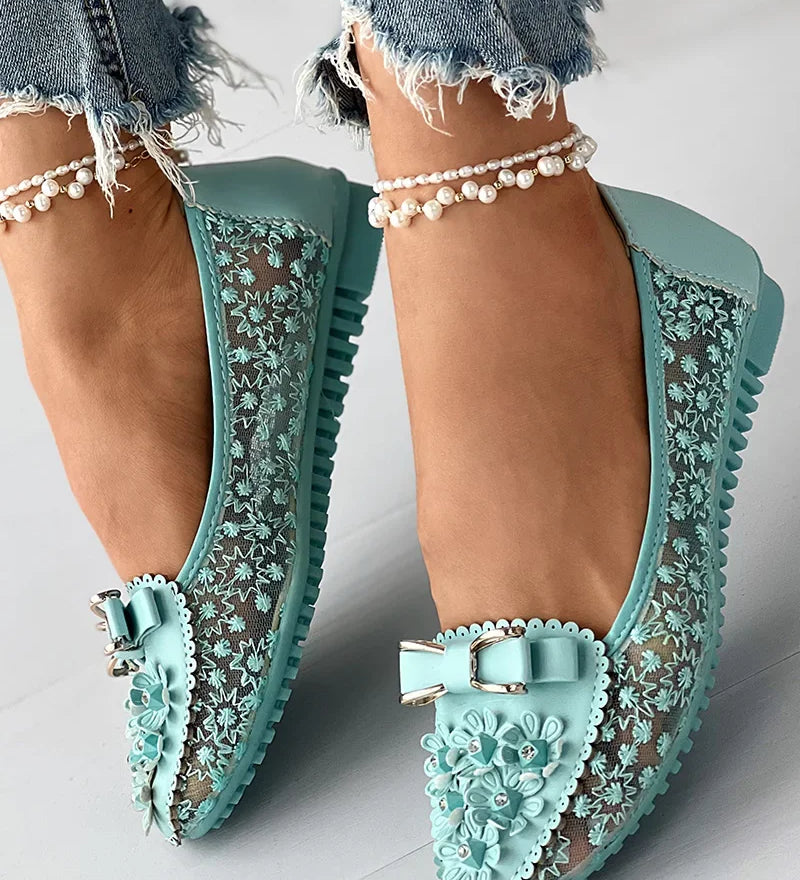 Orthopedische ballerina's met pijnverlichting en bloemdesign