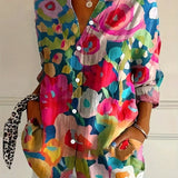 Blouse met kleurrijke print en duurzame pasvorm