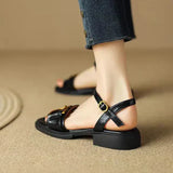 Sandalen met gesp en vierkante neus voor dagelijks comfort