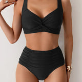 Teska | Bikini met hoge taille en klassieke pasvorm voor elegante look