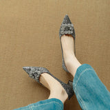 Glitter Pumps met kristallen gesp en comfortabele blokhak