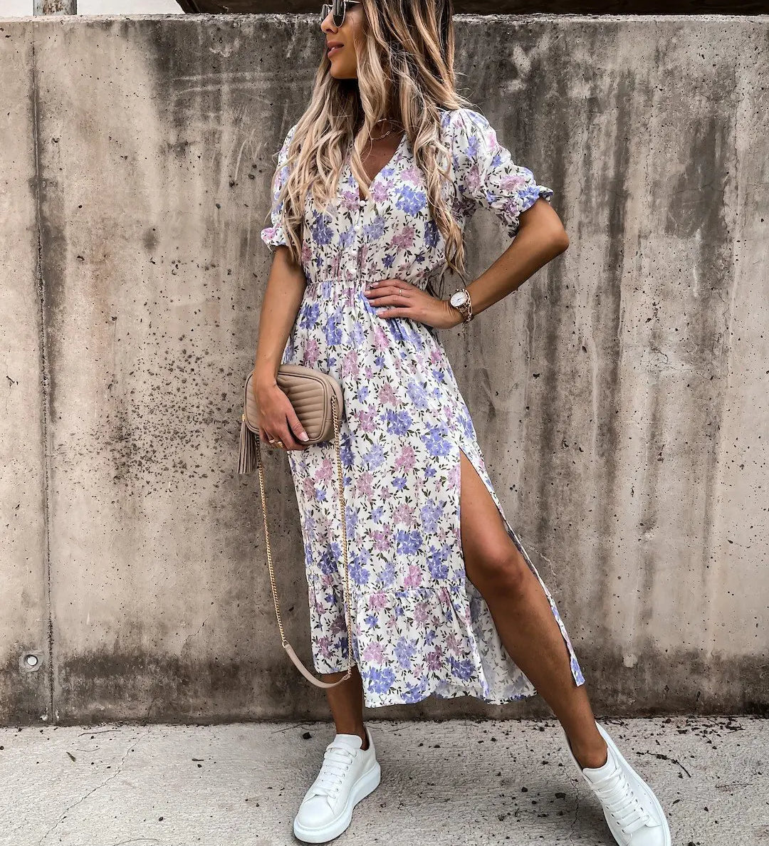 Lila | Zomerjurk met kleurrijk design en ademende stof