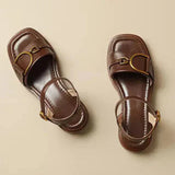 Sandalen met gesp en vierkante neus voor dagelijks comfort