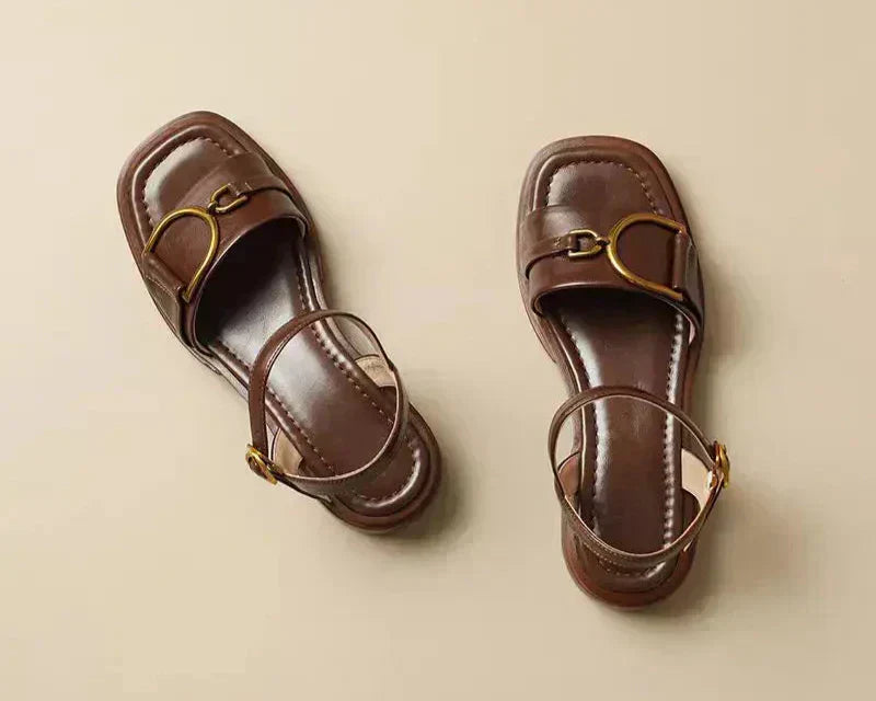 Sandalen met gesp en vierkante neus voor dagelijks comfort