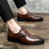 Klassieke herenschoenen met monk strap en geperforeerde details