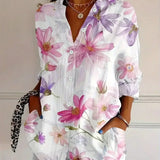 Blouse met kleurrijke print en duurzame pasvorm