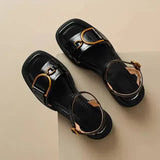 Sandalen met gesp en vierkante neus voor dagelijks comfort